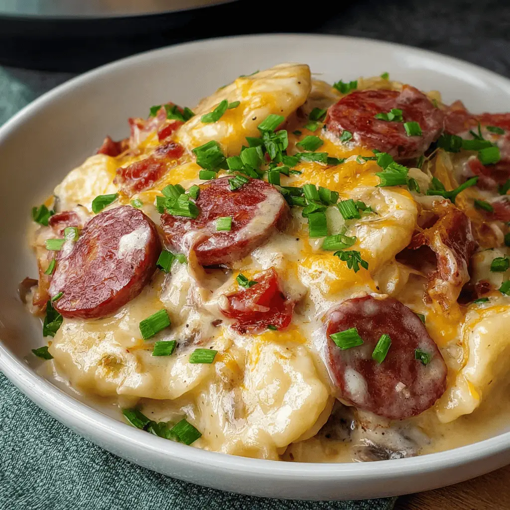 Crockpot Pierogi Casserole with Kielbasa: Easy Comfort Food Delight