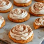 Soft Pumpkin Cookies with Cinnamon Frosting