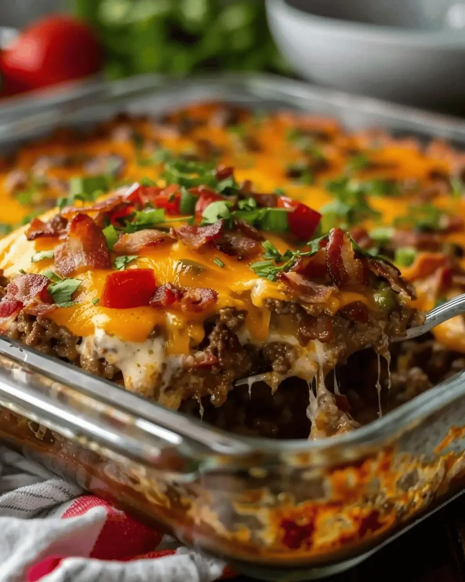 Low-Carb Turkey Bacon Cheeseburger Casserole for Easy Meals