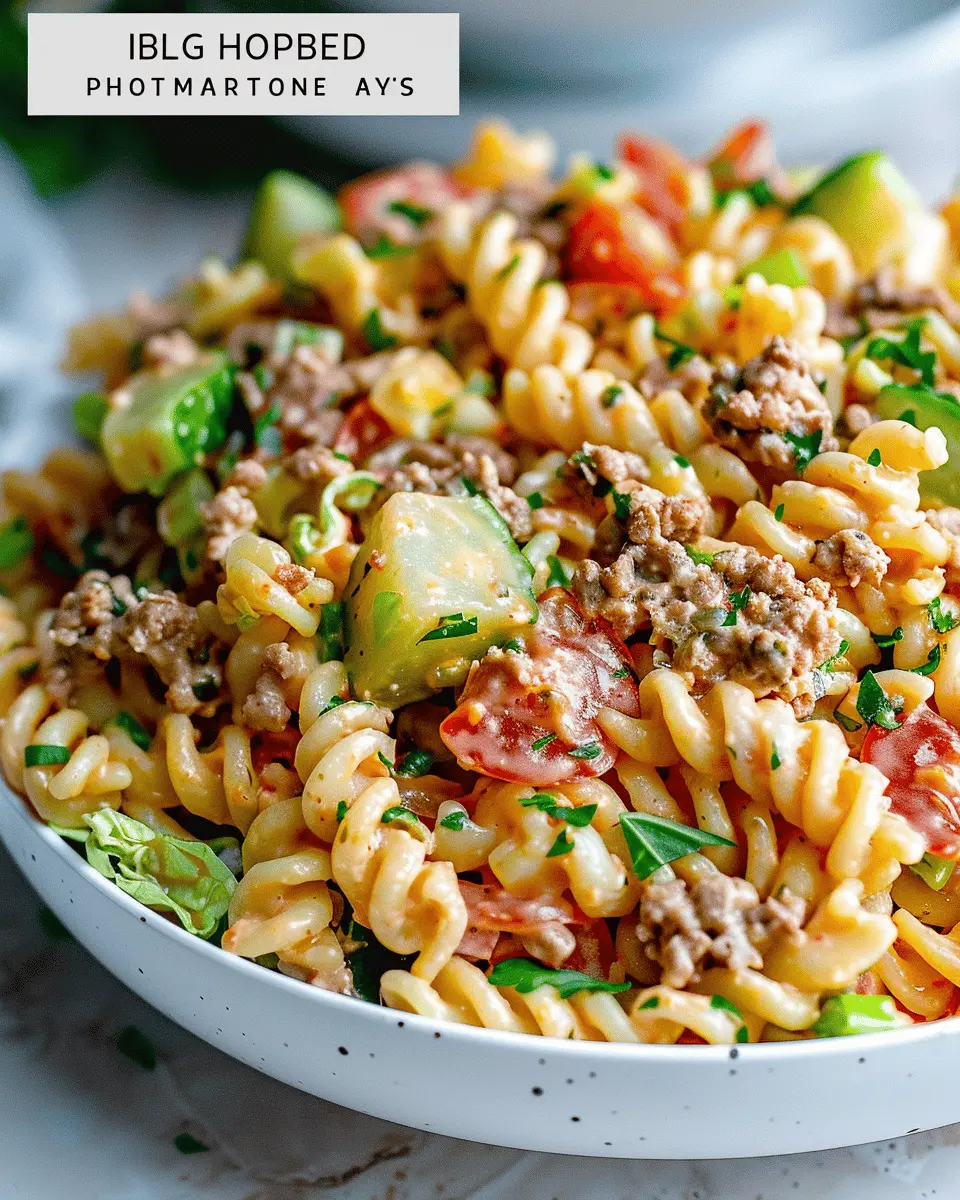 Big Mac Pasta Salad: A Juicy Twist with Turkey Bacon and Chicken Ham
