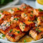 Crispy Air Fryer Honey Garlic Salmon Bites