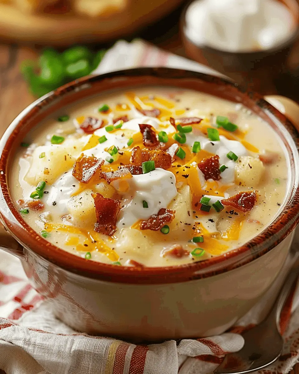 Loaded Baked Potato Soup: An Indulgent Twist with Turkey Bacon