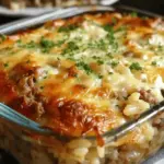 French Onion Ground Beef & Rice Casserole
