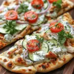 Tzatziki Chicken & Veggie Naan Pizza