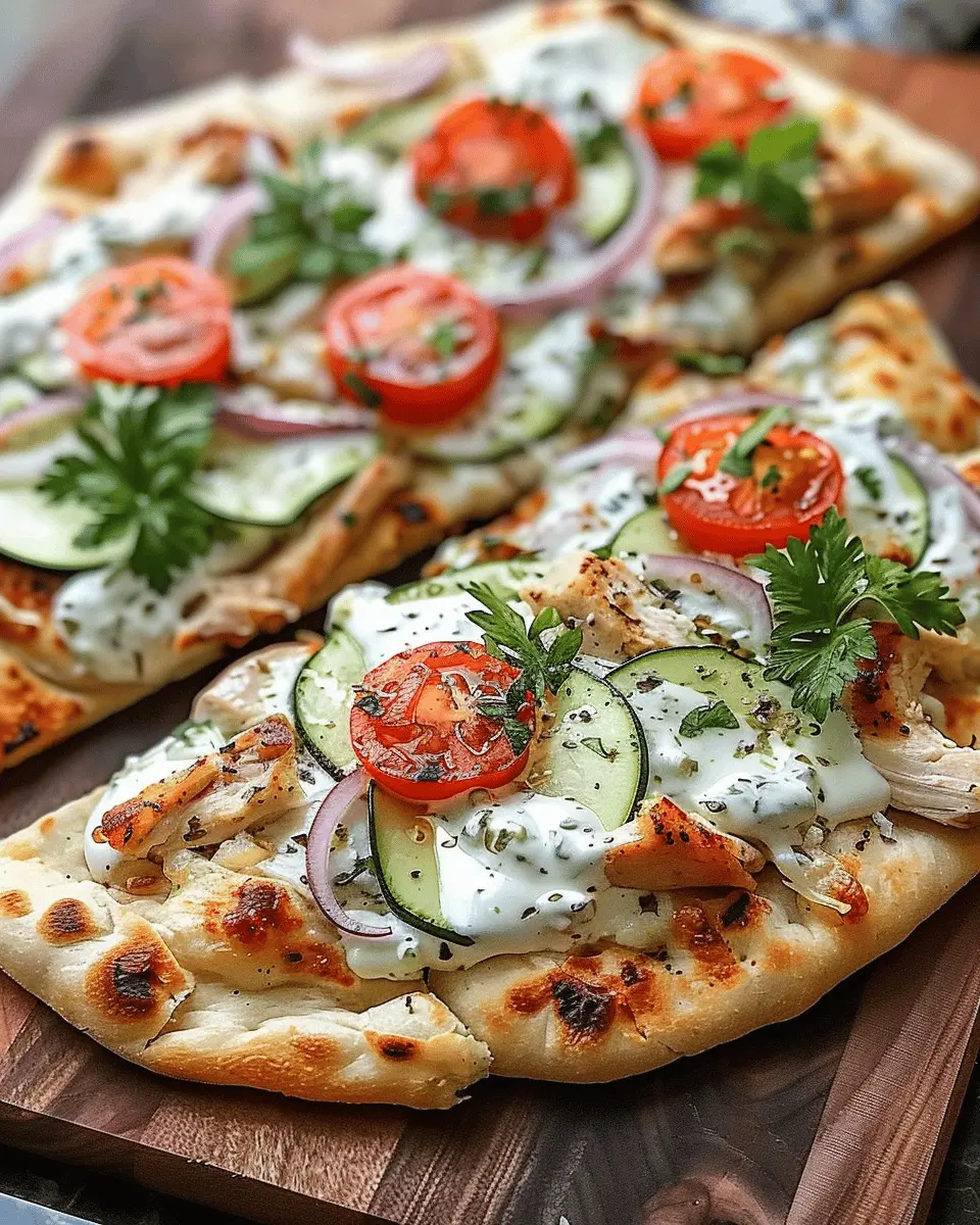 Tzatziki Chicken & Veggie Naan Pizza: Easy Homemade Delight