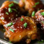 Sticky Slow Cooker Honey Garlic Chicken Thighs