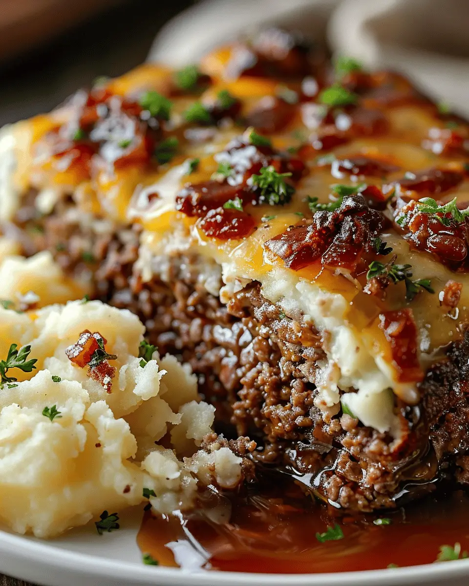 Meatloaf with Mashed Potatoes and Cheese: Juicy Turkey Bacon Twist