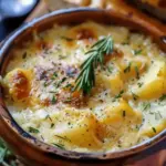 Hearty Cheddar Garlic Herb Potato Soup