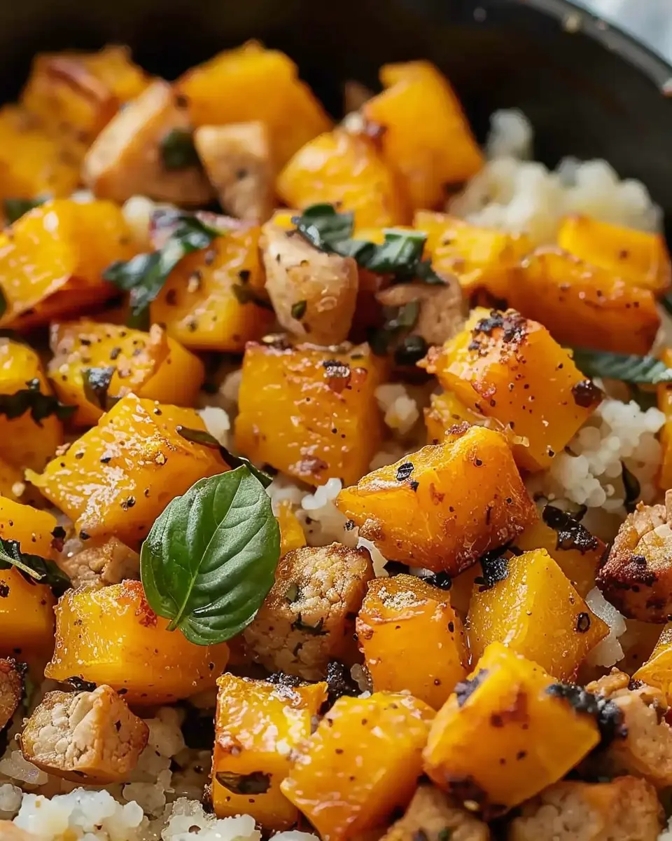 Healthy Roasted Butternut Squash with Savory Turkey Bacon Delights