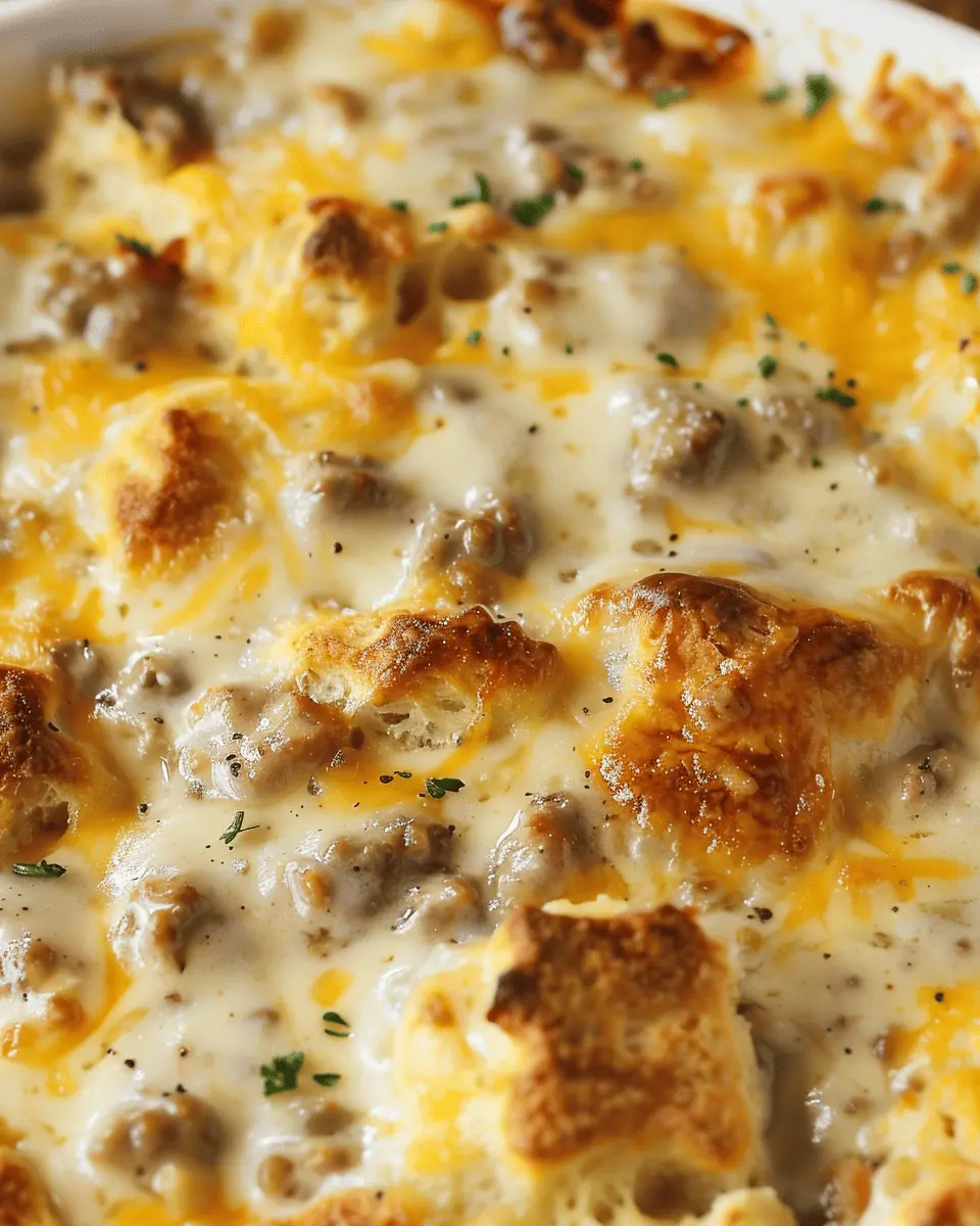 Biscuits and Gravy Casserole: Easy Comfort Food with Turkey Bacon