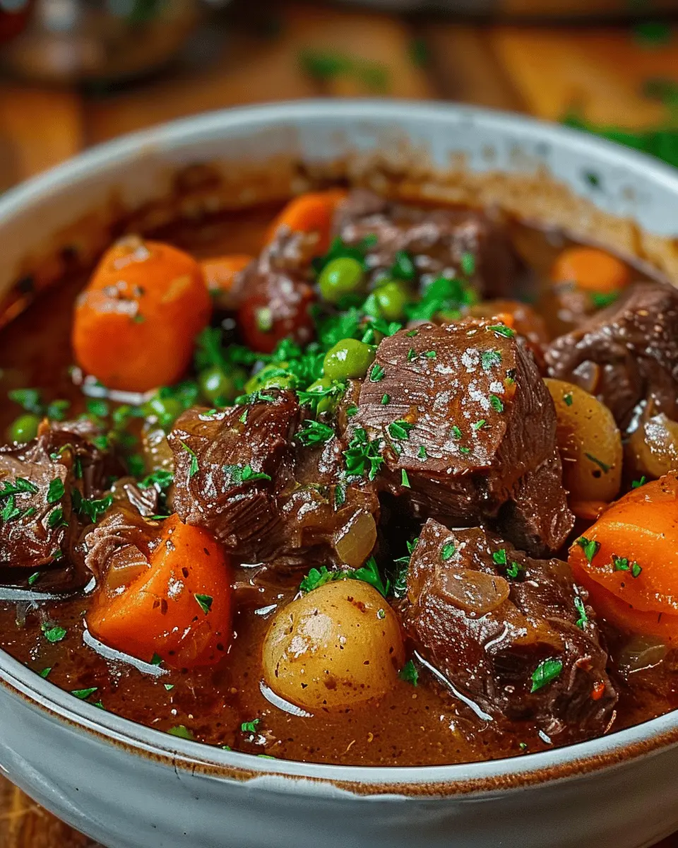 French Beef Stew: Easy Comfort Food with Turkey Bacon Delight