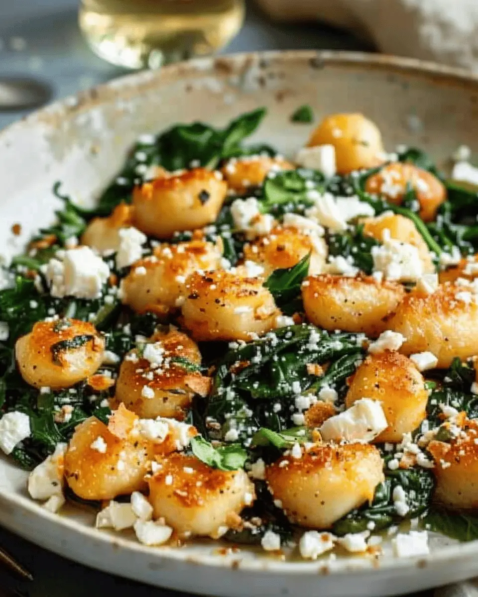Crispy gnocchi with spinach and feta: A deliciously easy delight