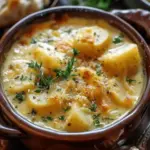 Hearty Cheddar Garlic Herb Potato Soup