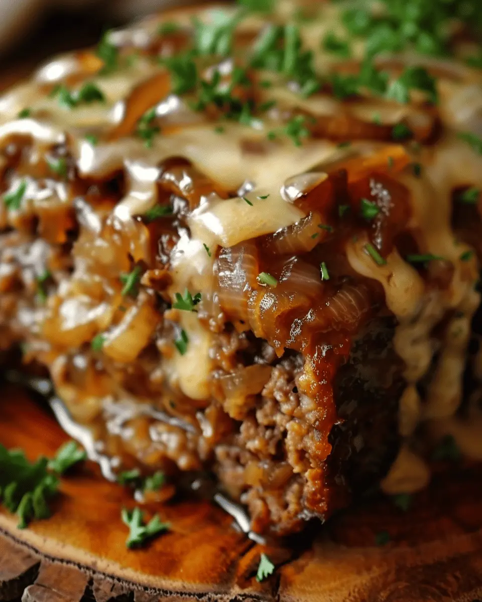 French Onion Meatloaf: A Juicy Twist with Turkey Bacon and Chicken Ham