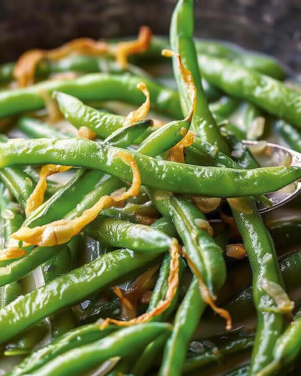 Irresistible Campbells Green Bean Casserole with Turkey Bacon Delight