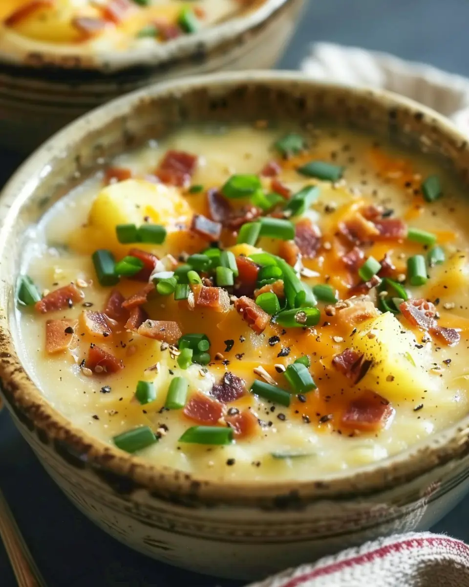 Easy Baked Potato Soup: A Creamy Delight with Turkey Bacon and Chicken Ham