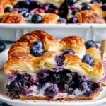 Blueberry Cream Cheese Croissant Casserole