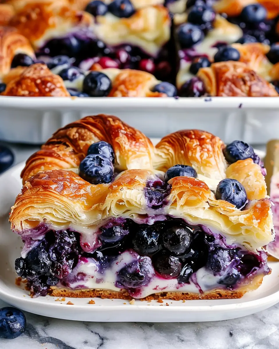 Blueberry Cream Cheese Croissant Casserole: Easy Indulgence Delight