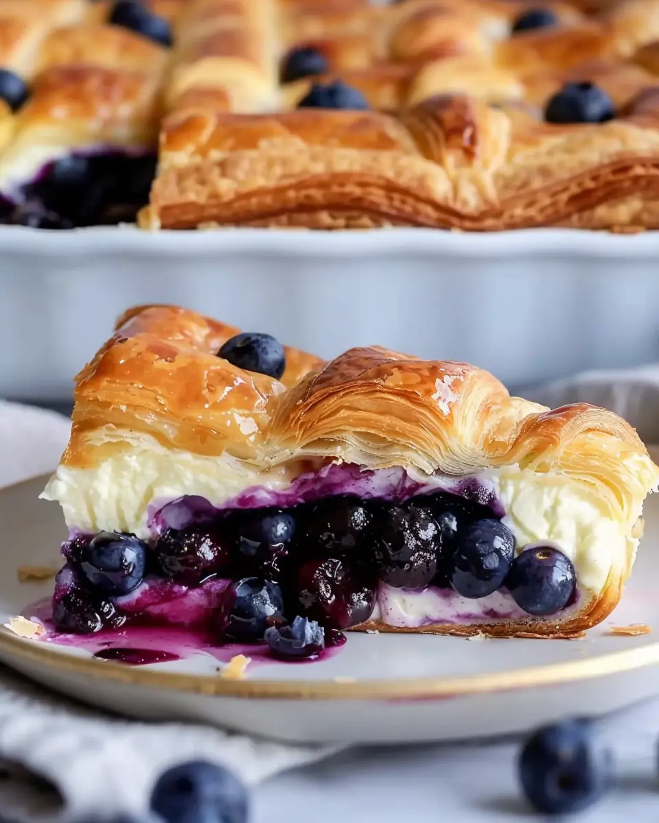Blueberry Cream Cheese Croissant Casserole: Indulgent & Easy Delight