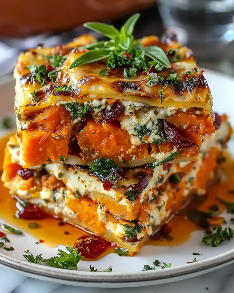 Layered Sweet Potato Butternut Squash Carrot Lasagna Delight