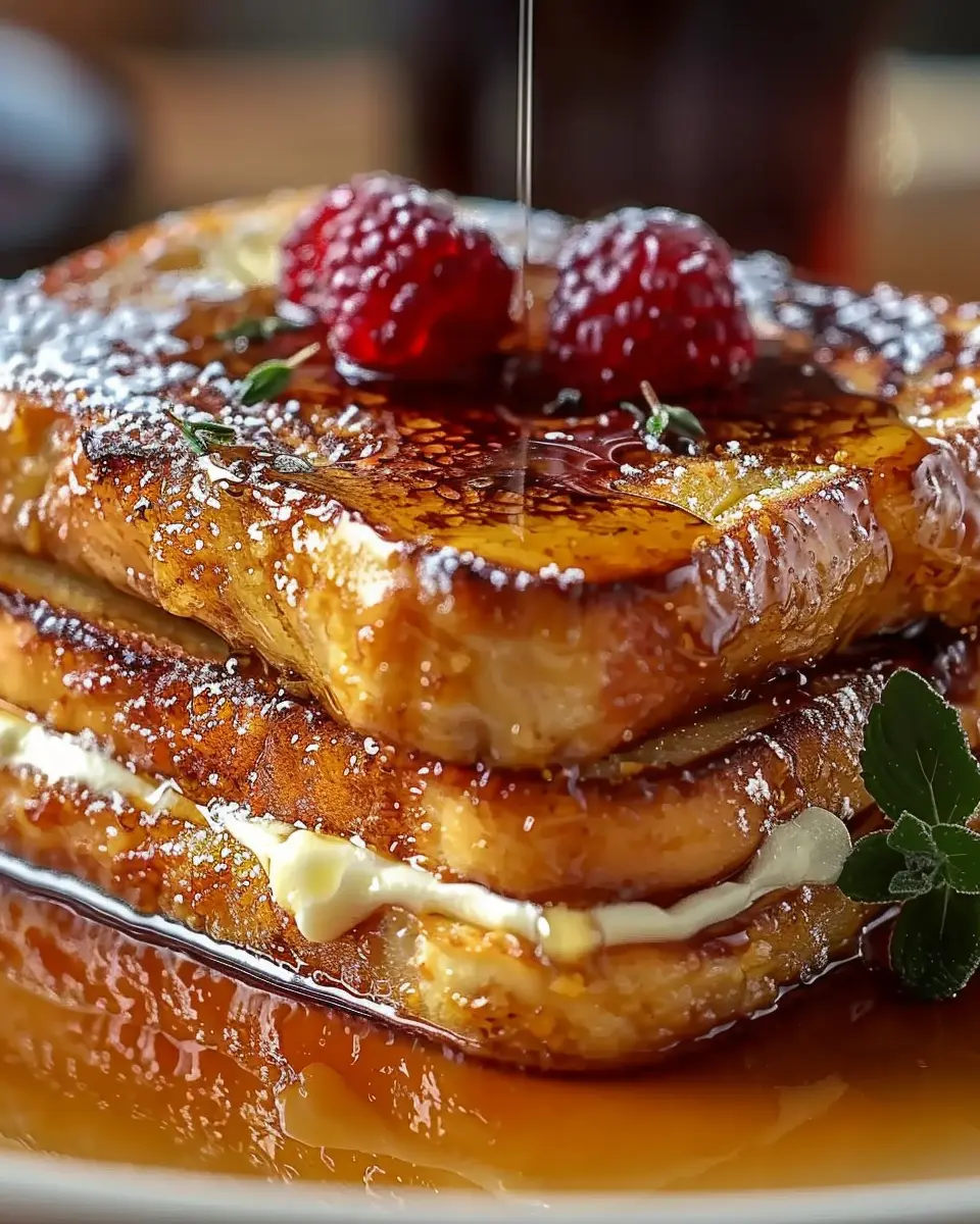 Crème Brûlée French Toast: Indulgent Delight with Turkey Bacon