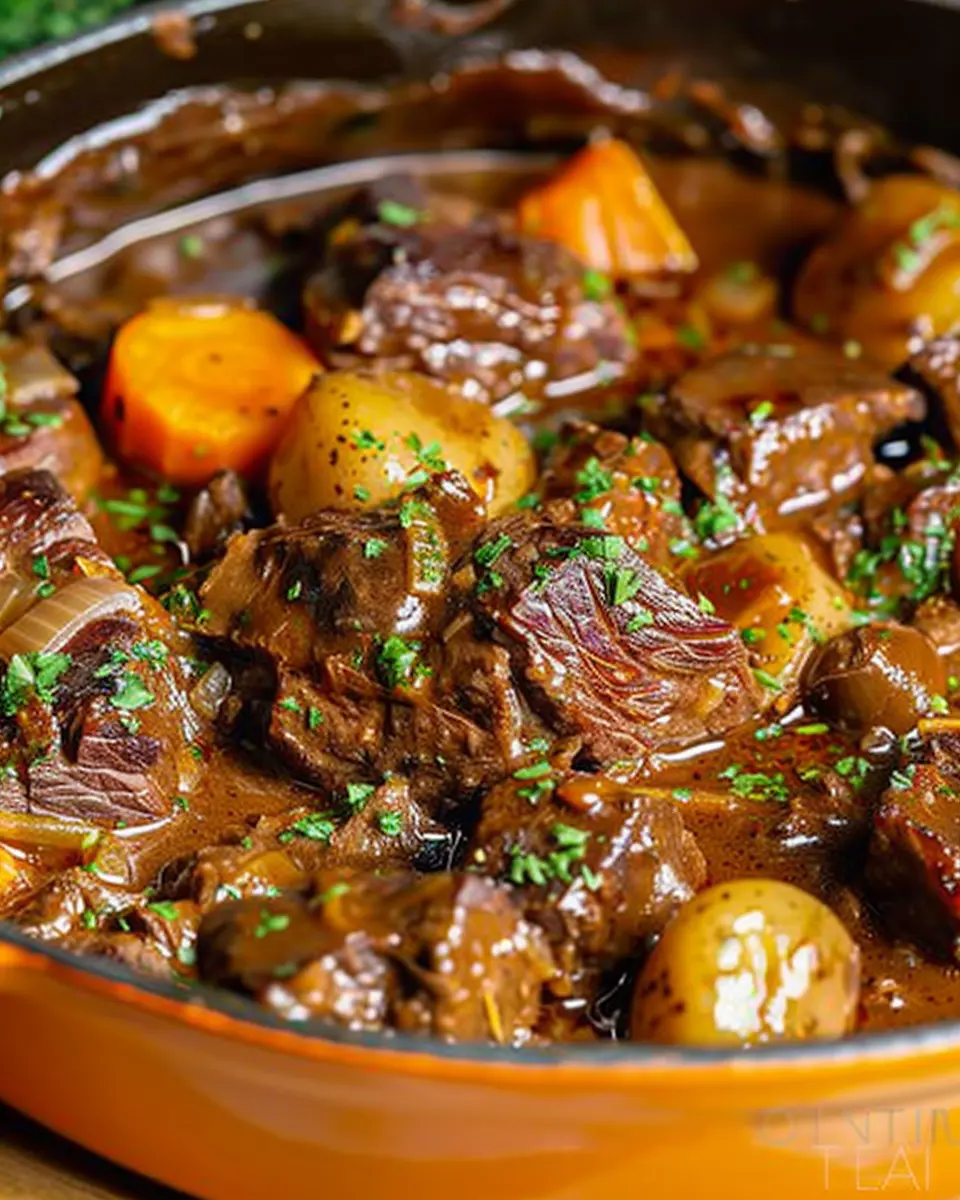 Copycat Anthony Bourdain’s Beef Bourguignon with Turkey Bacon