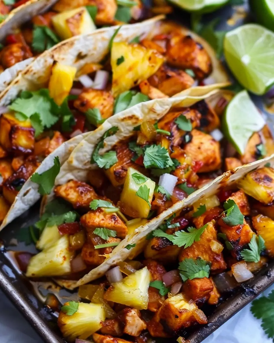 One Pan Chicken &amp; Pineapple Tacos: Easy, Juicy Flavor Fiesta