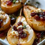 Baked Pears Feta Honey Cranberries