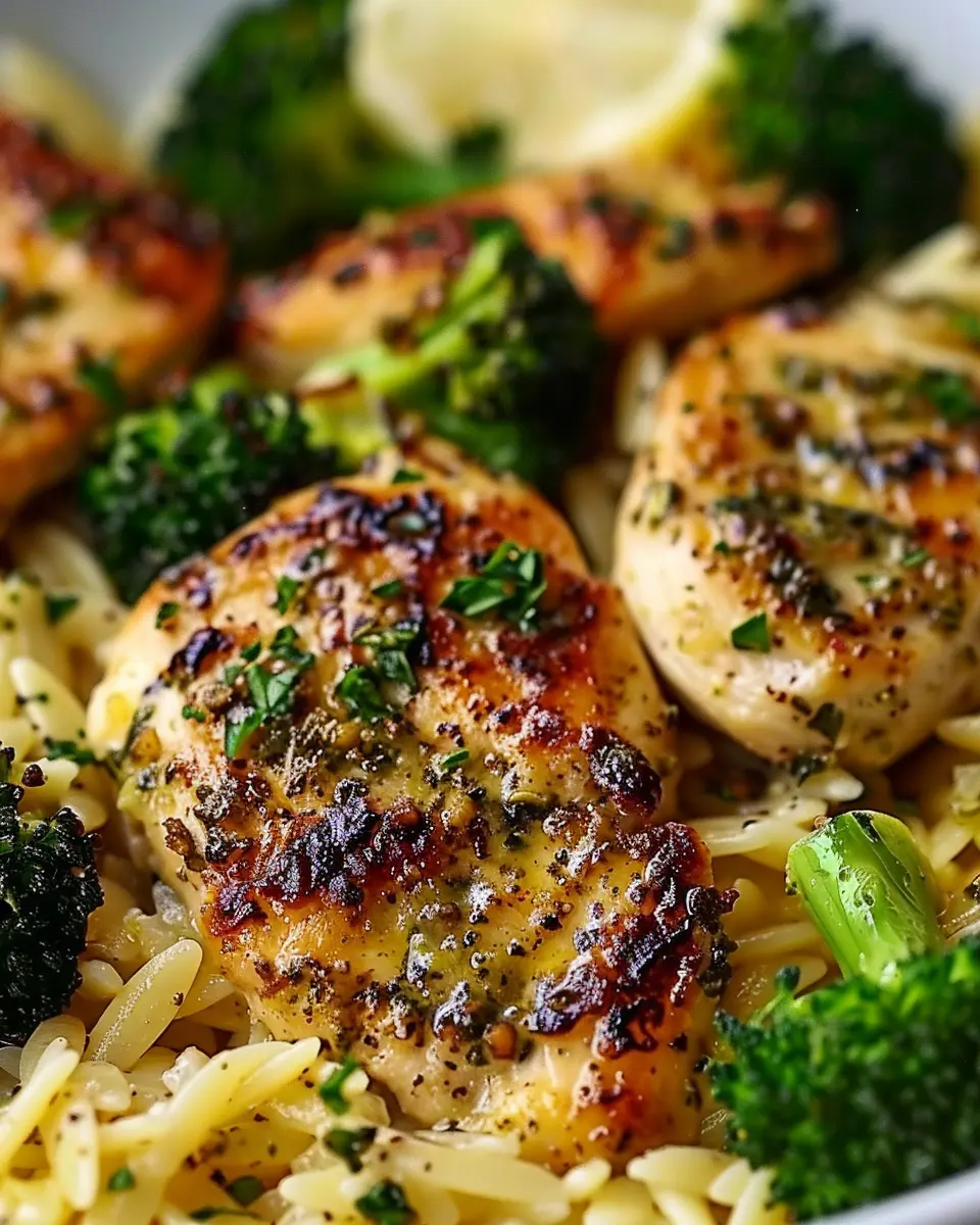 Lemon Pepper Chicken: Easy Broccoli Orzo Delight for Dinner