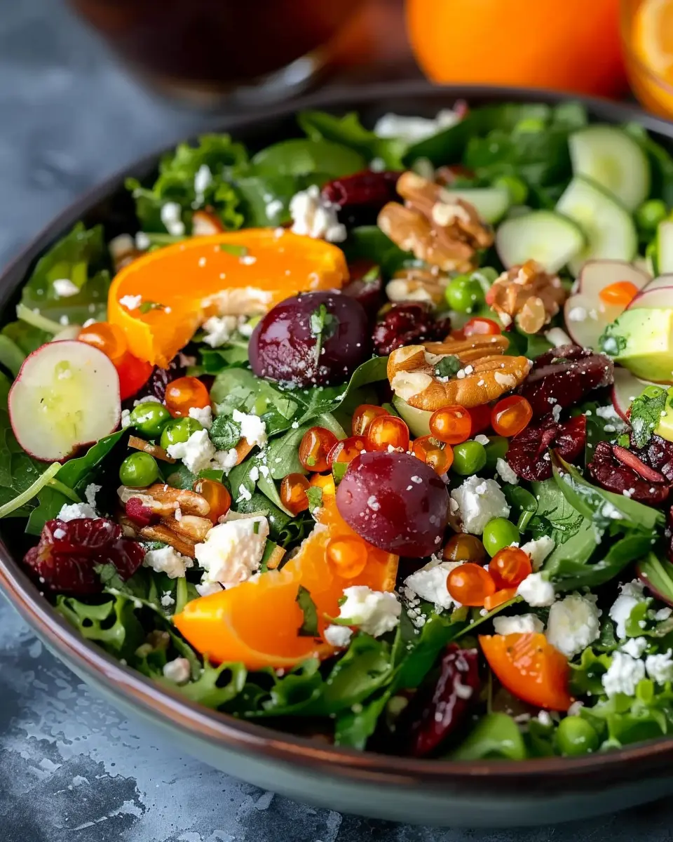 Winter Salad Bliss: Fresh Greens with Turkey Bacon and Chicken Ham