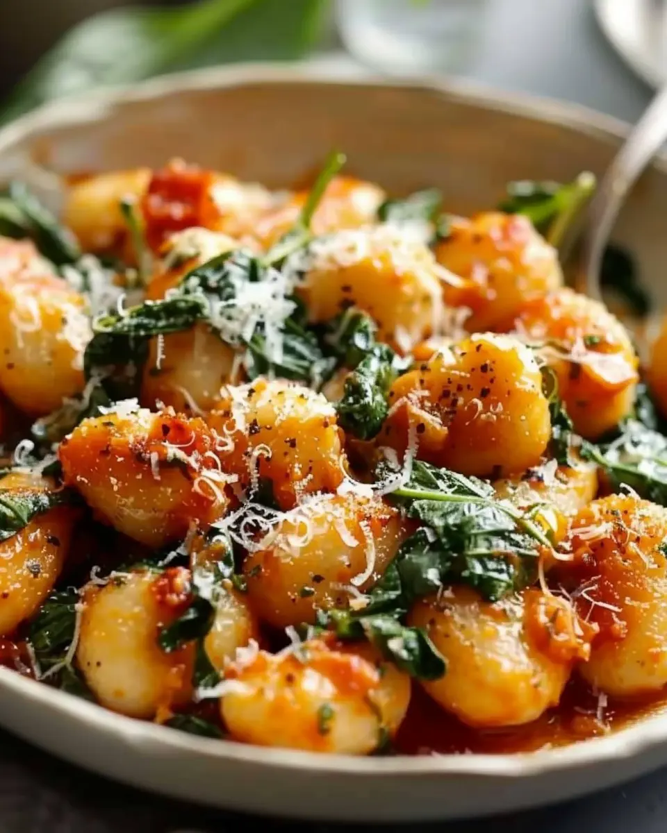 Crispy Gnocchi with Turkey Bacon and a Creamy Spinach Sauce