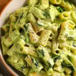vegan creamy spinach garlic pasta