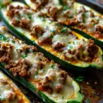Easy Ground Beef Zucchini Boats