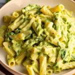 vegan creamy spinach garlic pasta
