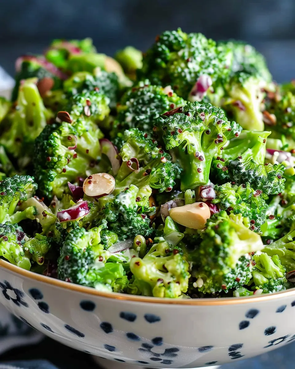 Best Broccoli Salad Recipe with Turkey Bacon and Chicken Ham