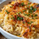 French Onion Chicken Orzo Casserole