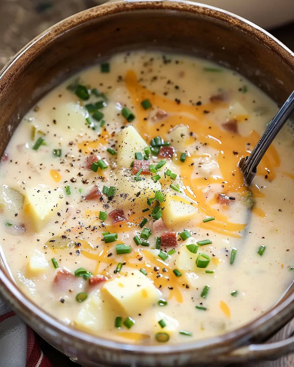 Crockpot Potato Soup: Easy & Comforting with Turkey Bacon Treats