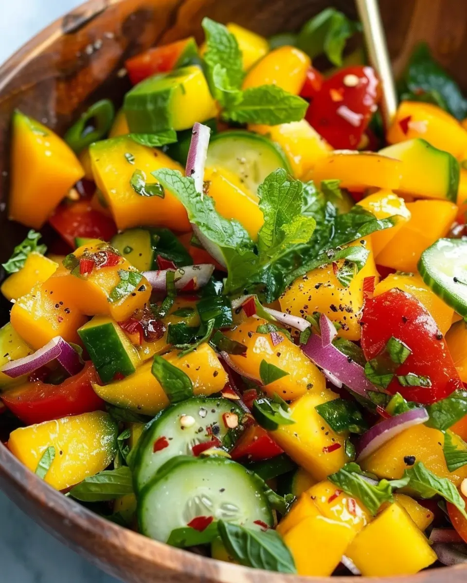 Healthy Mango Salad: A Refreshing Twist with Turkey Bacon and Chicken Ham