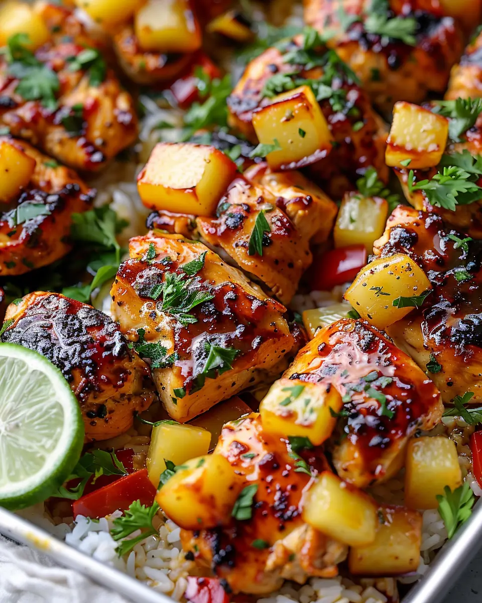 Hawaiian Chicken Sheet Pan: Easy Dinner with Turkey Bacon Twist