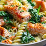 Salmon Spinach Pasta Dish